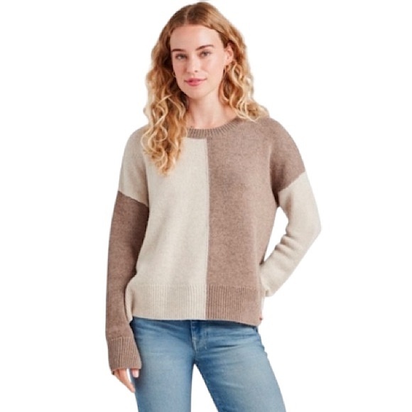 Splendid Sweater Amy Cashmere Wool Toast and Oat size L      NWT Rtl 168 - Picture 1 of 14